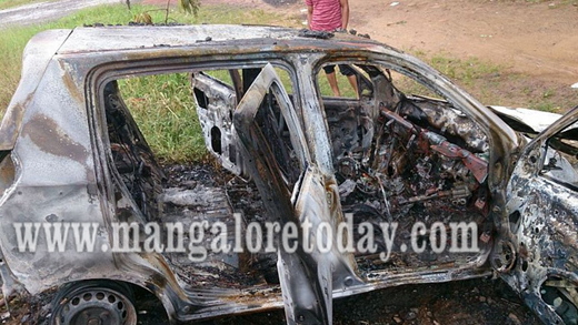 car fire  at udupi 